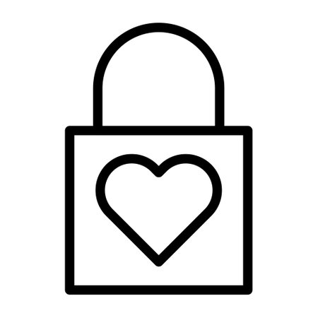 lock outline valentine illustration vector and logo new year icon perfect. Icon sign from modern collection for web. Nice design perfect.のイラスト素材