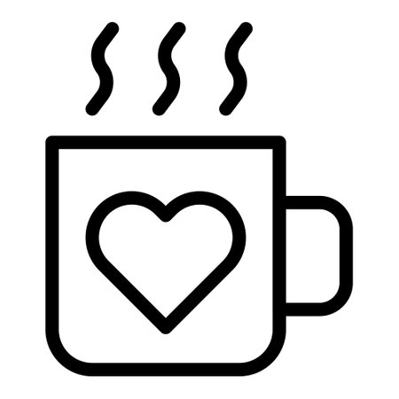 cup outline valentine illustration vector and logo new year icon perfect. Icon sign from modern collection for web. Nice design perfect.のイラスト素材