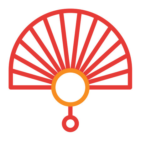 fan multicolor red illustration vector and logo new year icon perfect. Icon sign from modern collection for web. Nice design perfect.のイラスト素材
