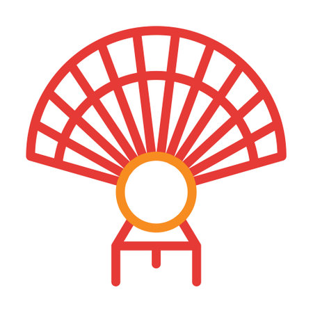 fan multicolor red illustration vector and logo new year icon perfect. Icon sign from modern collection for web. Nice design perfect.のイラスト素材