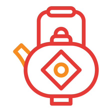 teapot multicolor red illustration vector and logo new year icon perfect. Icon sign from modern collection for web. Nice design perfect.のイラスト素材