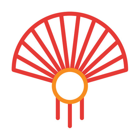 fan multicolor red illustration vector and logo new year icon perfect. Icon sign from modern collection for web. Nice design perfect.のイラスト素材
