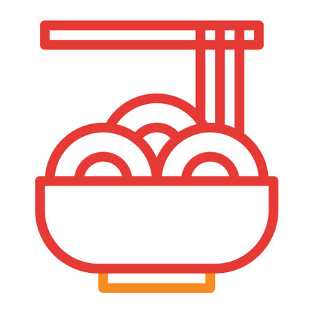 noodle multicolor red illustration vector and logo new year icon perfect. Icon sign from modern collection for web. Nice design perfect.のイラスト素材