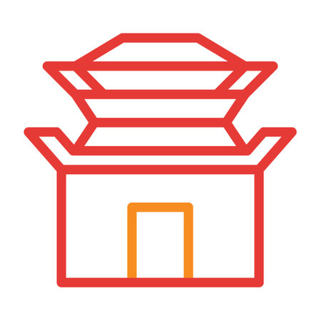 building multicolor red illustration vector and logo new year icon perfect. Icon sign from modern collection for web. Nice design perfect.のイラスト素材