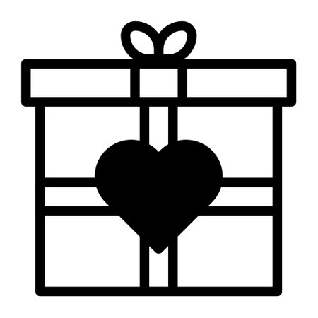 gift dualtone black valentine illustration vector and logo new year icon perfect. Icon sign from modern collection for web. Nice design perfect.のイラスト素材