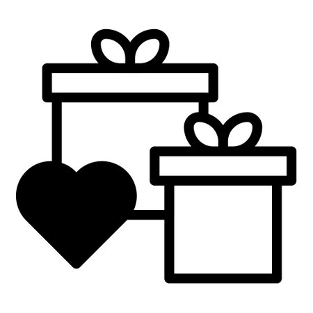 gift dualtone black valentine illustration vector and logo new year icon perfect. Icon sign from modern collection for web. Nice design perfect.のイラスト素材