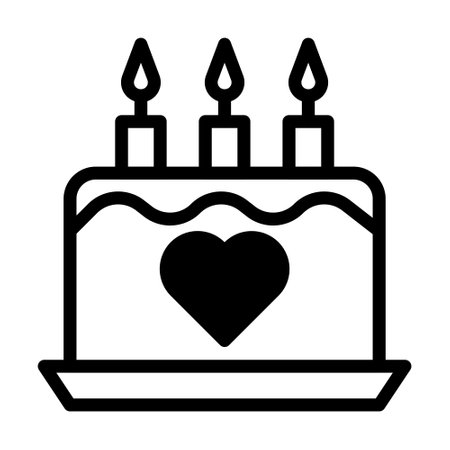 cake dualtone black valentine illustration vector and logo new year icon perfect. Icon sign from modern collection for web. Nice design perfect.のイラスト素材