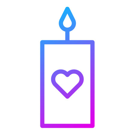 candle gradient purple valentine illustration vector and logo new year icon perfect. Icon sign from modern collection for web. Nice design perfect.のイラスト素材