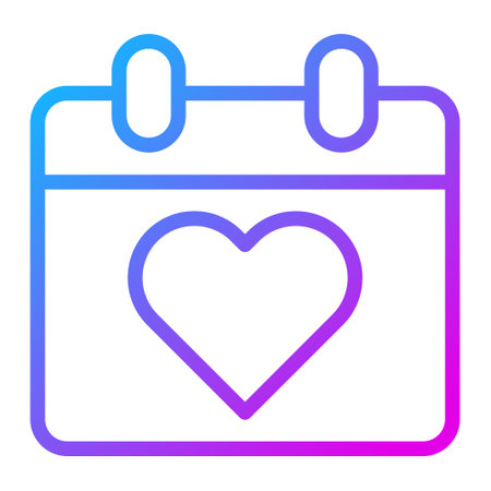 calendar gradient purple valentine illustration vector and logo new year icon perfect. Icon sign from modern collection for web. Nice design perfect.のイラスト素材