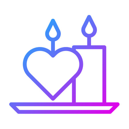 candle gradient purple valentine illustration vector and logo new year icon perfect. Icon sign from modern collection for web. Nice design perfect.のイラスト素材