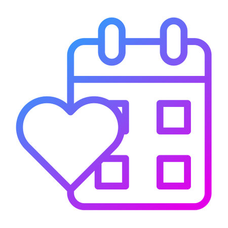 calendar gradient purple valentine illustration vector and logo new year icon perfect. Icon sign from modern collection for web. Nice design perfect.のイラスト素材