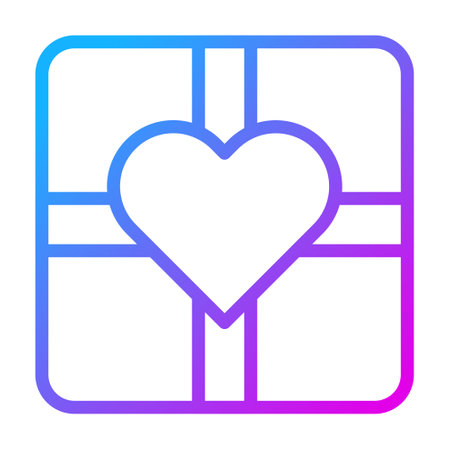 gift gradient purple valentine illustration vector and logo new year icon perfect. Icon sign from modern collection for web. Nice design perfect.のイラスト素材