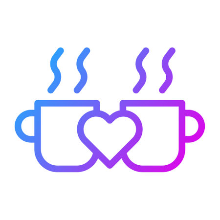 cup gradient purple valentine illustration vector and logo new year icon perfect. Icon sign from modern collection for web. Nice design perfect.のイラスト素材