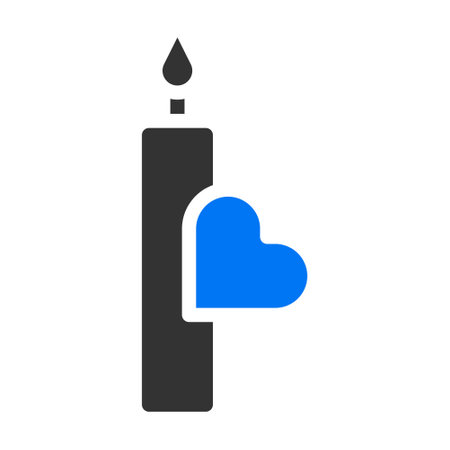 candle solid blue grey valentine illustration vector and logo new year icon perfect. Icon sign from modern collection for web. Nice design perfect.のイラスト素材