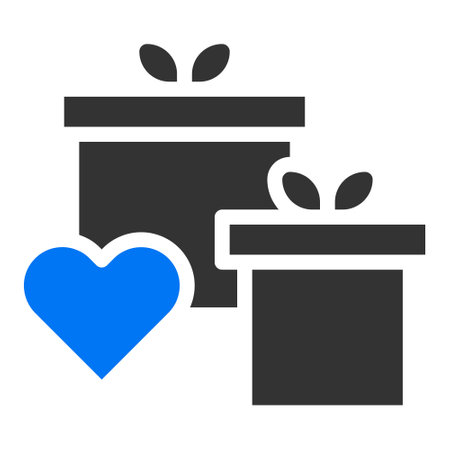 gift solid blue grey valentine illustration vector and logo new year icon perfect. Icon sign from modern collection for web. Nice design perfect.のイラスト素材