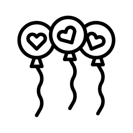 balloon valentine icon outline style illustration vector and logo. Icon sign from modern collection for web. Nice design perfect.のイラスト素材