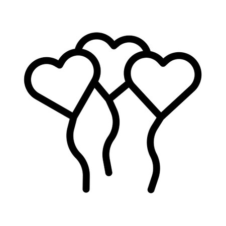 balloon valentine icon outline style illustration vector and logo. Icon sign from modern collection for web. Nice design perfect.のイラスト素材