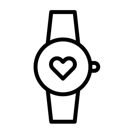 clock valentine icon outline style illustration vector and logo. Icon sign from modern collection for web. Nice design perfect.のイラスト素材