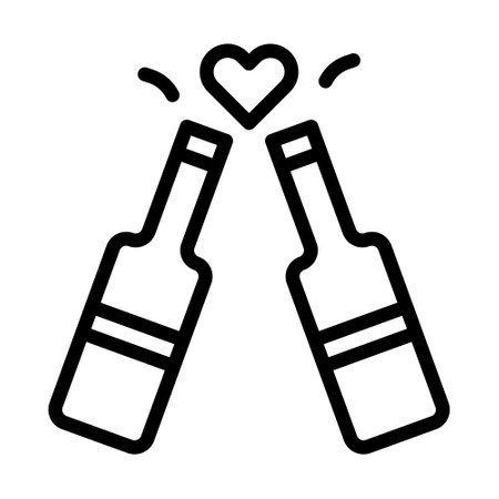 wine valentine icon outline style illustration vector and logo. Icon sign from modern collection for web. Nice design perfect.のイラスト素材