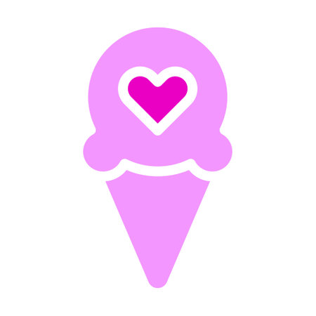ice cream valentine icon solid pink style illustration vector and logo. Icon sign from modern collection for web. Nice design perfect.のイラスト素材