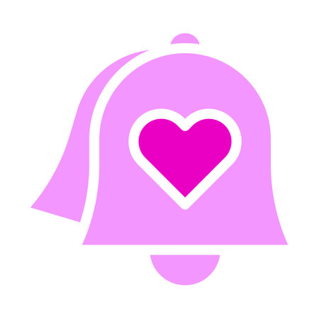 bell valentine icon solid pink style illustration vector and logo. Icon sign from modern collection for web. Nice design perfect.のイラスト素材