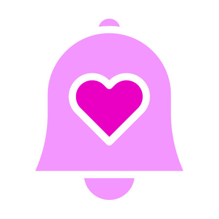 bell valentine icon solid pink style illustration vector and logo. Icon sign from modern collection for web. Nice design perfect.のイラスト素材