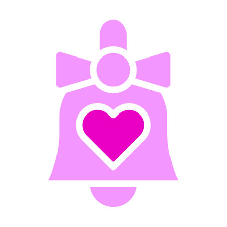 bell valentine icon solid pink style illustration vector and logo. Icon sign from modern collection for web. Nice design perfect.のイラスト素材
