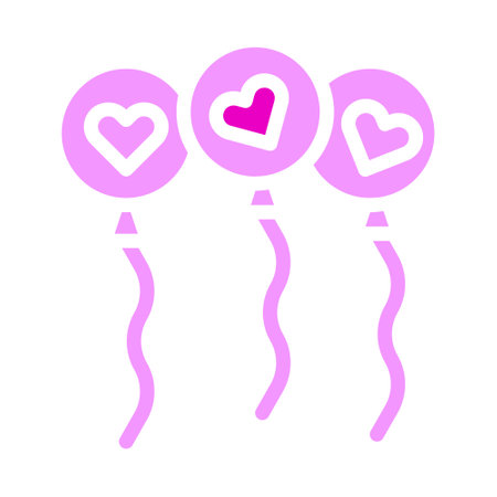 balloon valentine icon solid pink style illustration vector and logo. Icon sign from modern collection for web. Nice design perfect.のイラスト素材