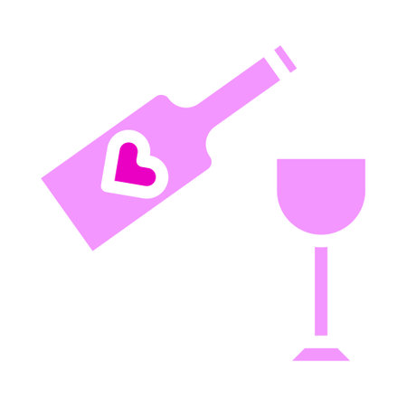 wine valentine icon solid pink style illustration vector and logo. Icon sign from modern collection for web. Nice design perfect.のイラスト素材