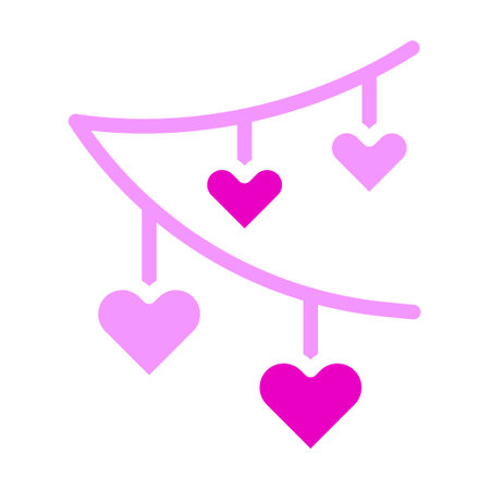 decoration valentine icon solid pink style illustration vector and logo. Icon sign from modern collection for web. Nice design perfect.のイラスト素材