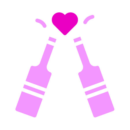 wine valentine icon solid pink style illustration vector and logo. Icon sign from modern collection for web. Nice design perfect.のイラスト素材