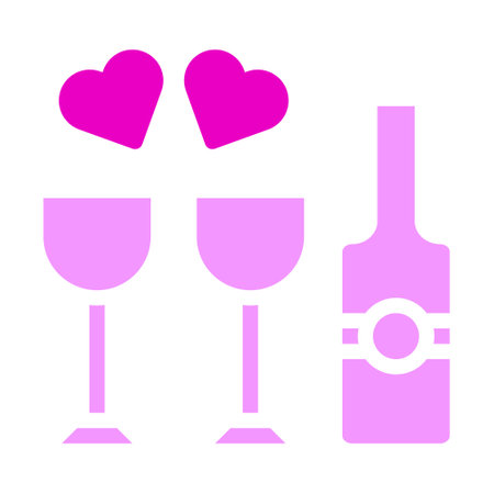 wine valentine icon solid pink style illustration vector and logo. Icon sign from modern collection for web. Nice design perfect.のイラスト素材