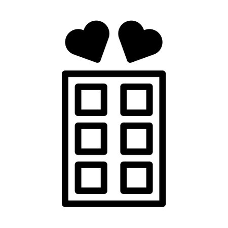 chocolate dualtone black valentine illustration vector year icon perfect. Icon sign from modern collection for web. Nice design perfect.のイラスト素材