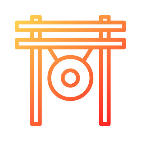 gong duocolor red style illustration icon chinese new year perfect. Icon sign from modern collection for web. Nice design perfect.のイラスト素材