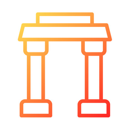 arch duocolor red style illustration icon chinese new year perfect. Icon sign from modern collection for web. Nice design perfect.のイラスト素材