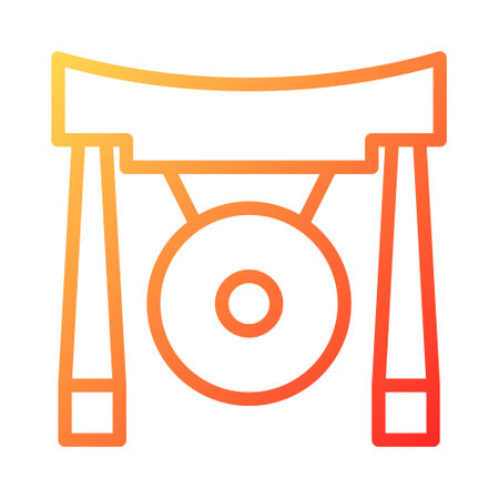 gong duocolor red style illustration icon chinese new year perfect. Icon sign from modern collection for web. Nice design perfect.のイラスト素材