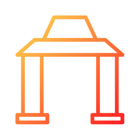arch duocolor red style illustration icon chinese new year perfect. Icon sign from modern collection for web. Nice design perfect.のイラスト素材