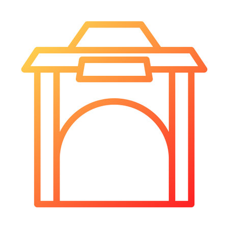 arch duocolor red style illustration icon chinese new year perfect. Icon sign from modern collection for web. Nice design perfect.のイラスト素材