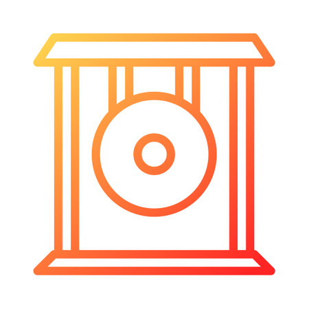 gong duocolor red style illustration icon chinese new year perfect. Icon sign from modern collection for web. Nice design perfect.のイラスト素材