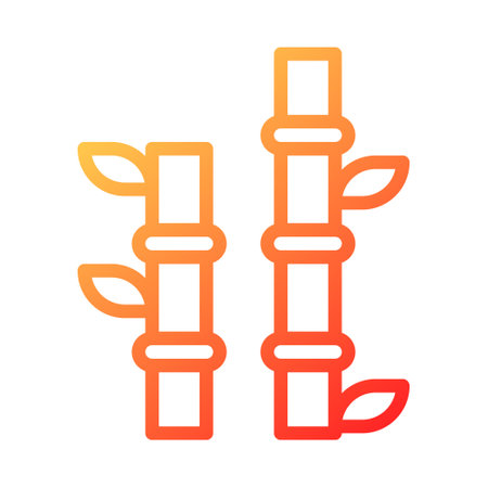 bamboo duocolor red style illustration icon chinese new year perfect. Icon sign from modern collection for web. Nice design perfect.のイラスト素材