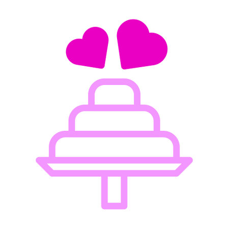 cake icon dualtone pink style valentine vector illustration perfect. Icon sign from modern collection for web. Nice design perfect.のイラスト素材