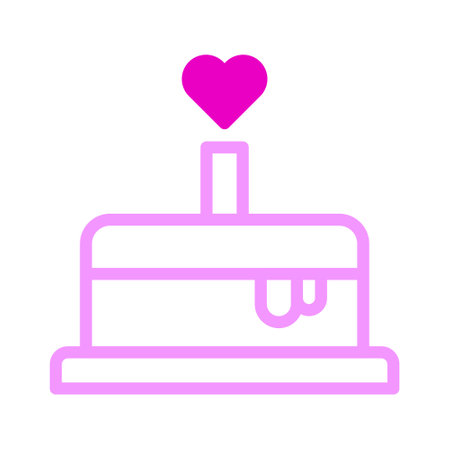 cake icon dualtone pink style valentine vector illustration perfect. Icon sign from modern...