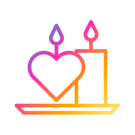 candle icon gradient style valentine vector illustration perfect. Icon sign from modern collection for web. Nice design perfect.のイラスト素材