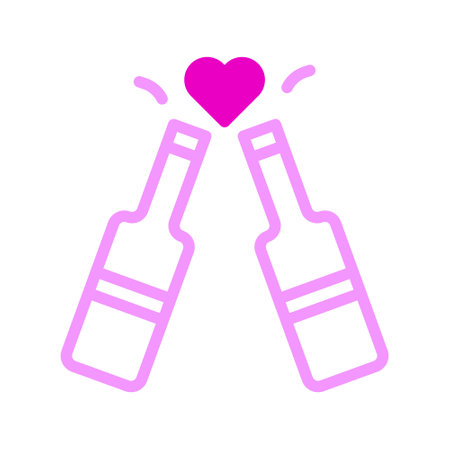 wine icon duotone pink style valentine illustration vector element and symbol perfect. Icon sign from modern collection for web. Nice design perfect.のイラスト素材