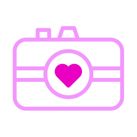 camera icon duotone pink style valentine illustration vector element and symbol perfect. Icon sign...