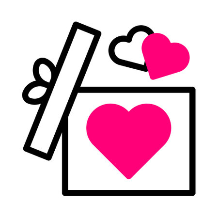 gift icon duotone black pink style valentine illustration vector element and symbol perfect. Icon...