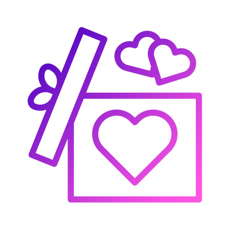 gift icon gradient purple pink style valentine illustration vector element and symbol perfect. Icon sign from modern collection for web.のイラスト素材
