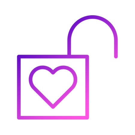 padlock icon gradient purple pink style valentine illustration vector element and symbol perfect. Icon sign from modern collection for web.のイラスト素材