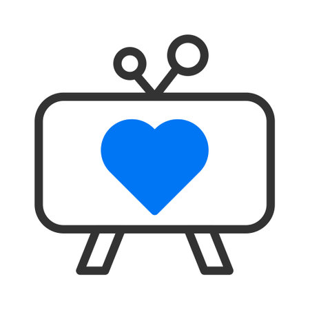 tv icon duotune blue valentine illustration vector element and symbol perfect. Icon sign from modern collection for web.のイラスト素材