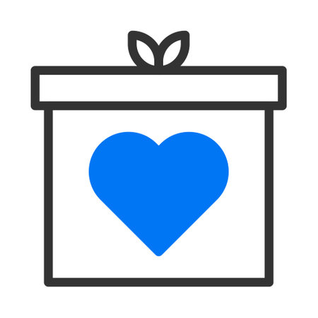 gift icon duotune blue valentine illustration vector element and symbol perfect. Icon sign from modern collection for web.のイラスト素材
